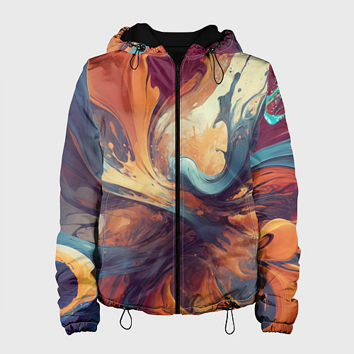 Женская куртка Акриловая абстракция в стиле Vallejo / 3D-Черный – фото 1