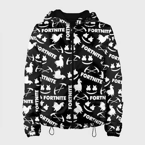 Женская куртка Fortnite black pattern / 3D-Черный – фото 1