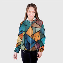 Куртка с капюшоном женская Мозаика цветное стекло, цвет: 3D-белый — фото 2