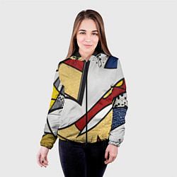 Куртка с капюшоном женская Абстракция в стиле поп-арт, цвет: 3D-черный — фото 2