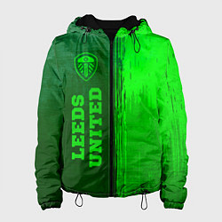 Куртка с капюшоном женская Leeds United - green gradient по-вертикали, цвет: 3D-черный