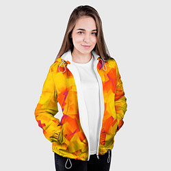 Куртка с капюшоном женская Желтый калейдоскоп, цвет: 3D-белый — фото 2