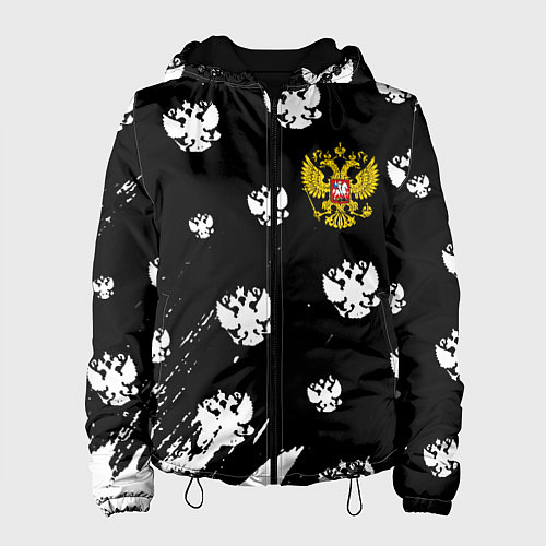 Женская куртка Герб РФ паттерн / 3D-Черный – фото 1