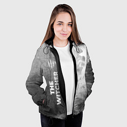 Куртка с капюшоном женская The Witcher - grey gradient по-вертикали, цвет: 3D-черный — фото 2