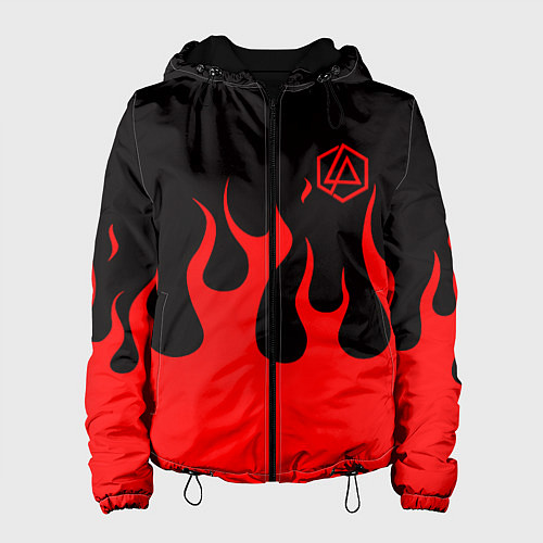 Женская куртка Linkin park logo fire / 3D-Черный – фото 1