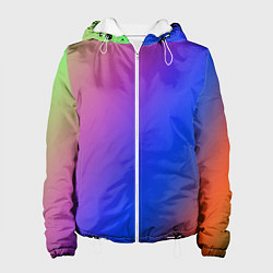 Куртка с капюшоном женская Градиент полосы, цвет: 3D-белый