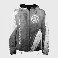 Куртка с капюшоном женская Volkswagen - grey gradient вертикально, цвет: 3D-черный