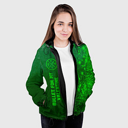 Куртка с капюшоном женская Bullet For My Valentine - green gradient по-вертик, цвет: 3D-черный — фото 2