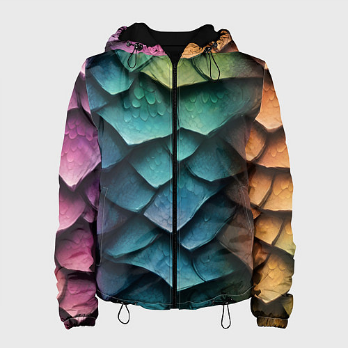 Женская куртка Цветная чешуя дракона / 3D-Черный – фото 1