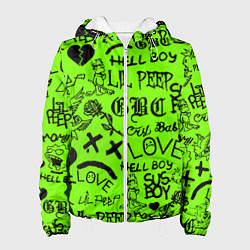 Куртка с капюшоном женская Lil Peep кислотный паттерн, цвет: 3D-белый