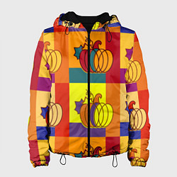 Куртка с капюшоном женская Тыква разноцветная, цвет: 3D-черный
