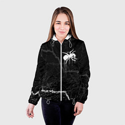 Куртка с капюшоном женская The prodigy - трещины, цвет: 3D-белый — фото 2