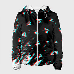Куртка с капюшоном женская Linkin park glitch patern, цвет: 3D-белый
