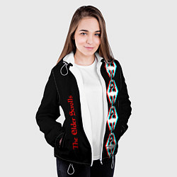 Куртка с капюшоном женская The Elder Scrolls glitch logo, цвет: 3D-белый — фото 2