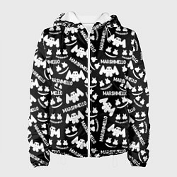 Куртка с капюшоном женская Marshmello pattern music, цвет: 3D-белый