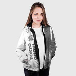 Куртка с капюшоном женская Tokyo Ghoul - white gradient по-вертикали, цвет: 3D-черный — фото 2