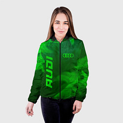 Куртка с капюшоном женская Audi - green gradient вертикально, цвет: 3D-черный — фото 2