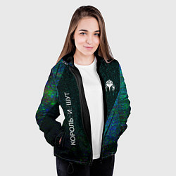 Куртка с капюшоном женская Король и Шут glitch blue, цвет: 3D-черный — фото 2