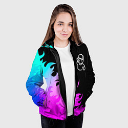 Куртка с капюшоном женская Stumble Guys взрыв частиц, цвет: 3D-черный — фото 2