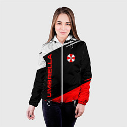 Куртка с капюшоном женская Umbrella corporation - resident evil, цвет: 3D-белый — фото 2