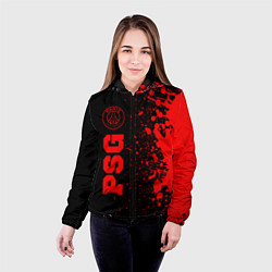 Куртка с капюшоном женская PSG - red gradient по-вертикали, цвет: 3D-черный — фото 2