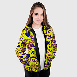 Куртка с капюшоном женская Lil peep rap pattern, цвет: 3D-черный — фото 2
