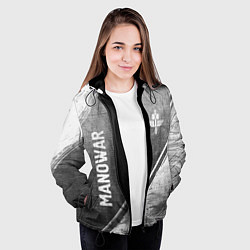 Куртка с капюшоном женская Manowar - grey gradient вертикально, цвет: 3D-черный — фото 2