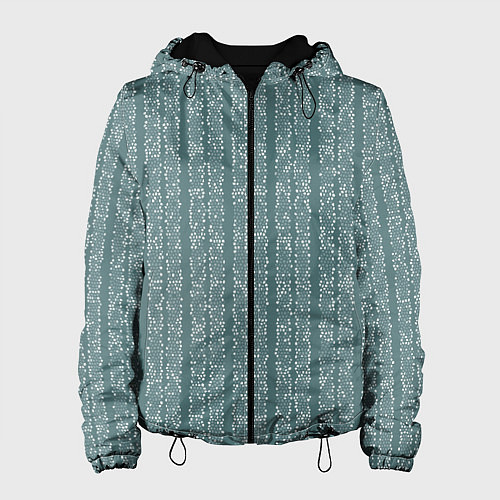 Женская куртка Холодный синий полосы в мелкую крапинку / 3D-Черный – фото 1