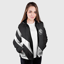 Куртка с капюшоном женская BMW sport line geometry steel, цвет: 3D-черный — фото 2