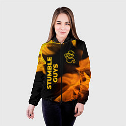 Куртка с капюшоном женская Stumble Guys - gold gradient вертикально, цвет: 3D-черный — фото 2