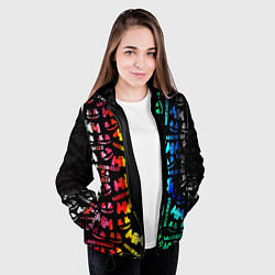 Куртка с капюшоном женская Marshmello neon color, цвет: 3D-черный — фото 2