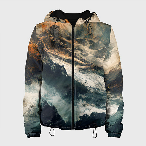 Женская куртка Иллюстрация хаоса в грубом стиле / 3D-Черный – фото 1