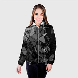 Куртка с капюшоном женская Битое стекло, цвет: 3D-белый — фото 2