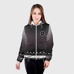 Куртка с капюшоном женская Mercedes benz carbon steel, цвет: 3D-белый — фото 2