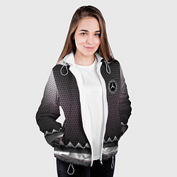 Куртка с капюшоном женская Mercedes benz carbon steel, цвет: 3D-белый — фото 2