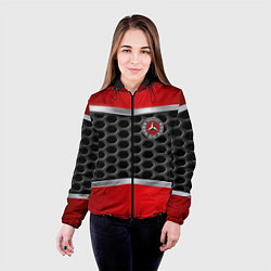 Куртка с капюшоном женская Mercedes benz carbon steel, цвет: 3D-черный — фото 2