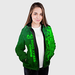 Куртка с капюшоном женская Bungo Stray Dogs - green gradient по-вертикали, цвет: 3D-черный — фото 2