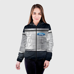 Куртка с капюшоном женская FORD текстура из метала, цвет: 3D-черный — фото 2