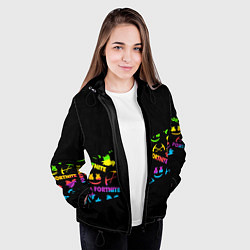 Куртка с капюшоном женская Fortnite rainbow, цвет: 3D-черный — фото 2