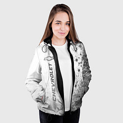 Куртка с капюшоном женская Chevrolet - white gradient по-вертикали, цвет: 3D-черный — фото 2