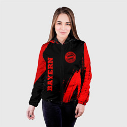 Куртка с капюшоном женская Bayern - red gradient вертикально, цвет: 3D-черный — фото 2