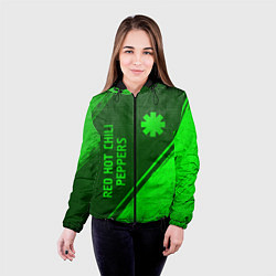 Куртка с капюшоном женская Red Hot Chili Peppers - green gradient вертикально, цвет: 3D-черный — фото 2