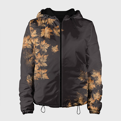 Женская куртка Осенние листья эффект / 3D-Черный – фото 1
