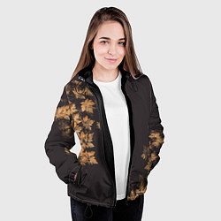 Куртка с капюшоном женская Осенние листья эффект, цвет: 3D-черный — фото 2