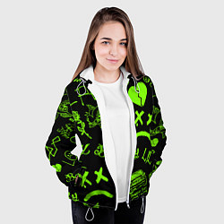 Куртка с капюшоном женская Lil Peep кислота, цвет: 3D-белый — фото 2