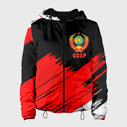 Женская куртка СССР краски абстрактные текстура / 3D-Черный – фото 1