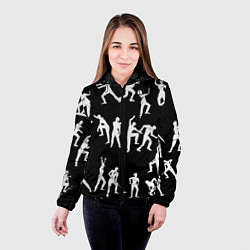 Куртка с капюшоном женская Silhouettes of moving people, цвет: 3D-черный — фото 2