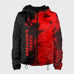 Куртка с капюшоном женская Assassins Creed - red gradient по-вертикали, цвет: 3D-черный
