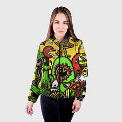 Куртка с капюшоном женская Mario краски текстура, цвет: 3D-черный — фото 2