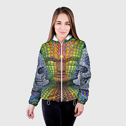 Куртка с капюшоном женская Оптические стёкла, цвет: 3D-белый — фото 2